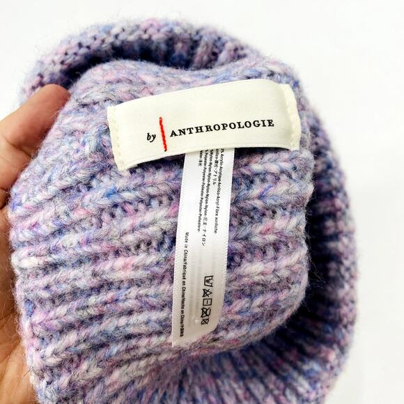 Anthropologie purple ribbed beanie - Picture 4 of 6